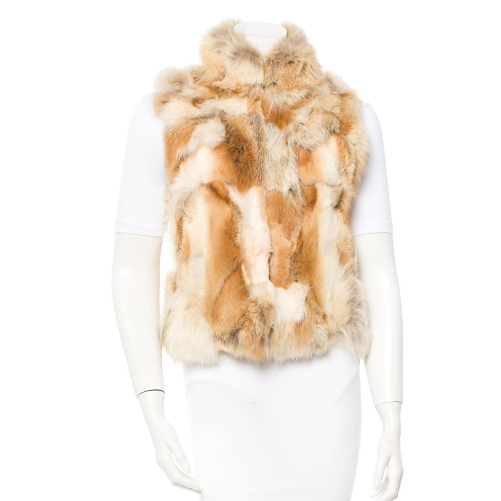 Adrienne Landau Coyote Fur Vest Small Boho